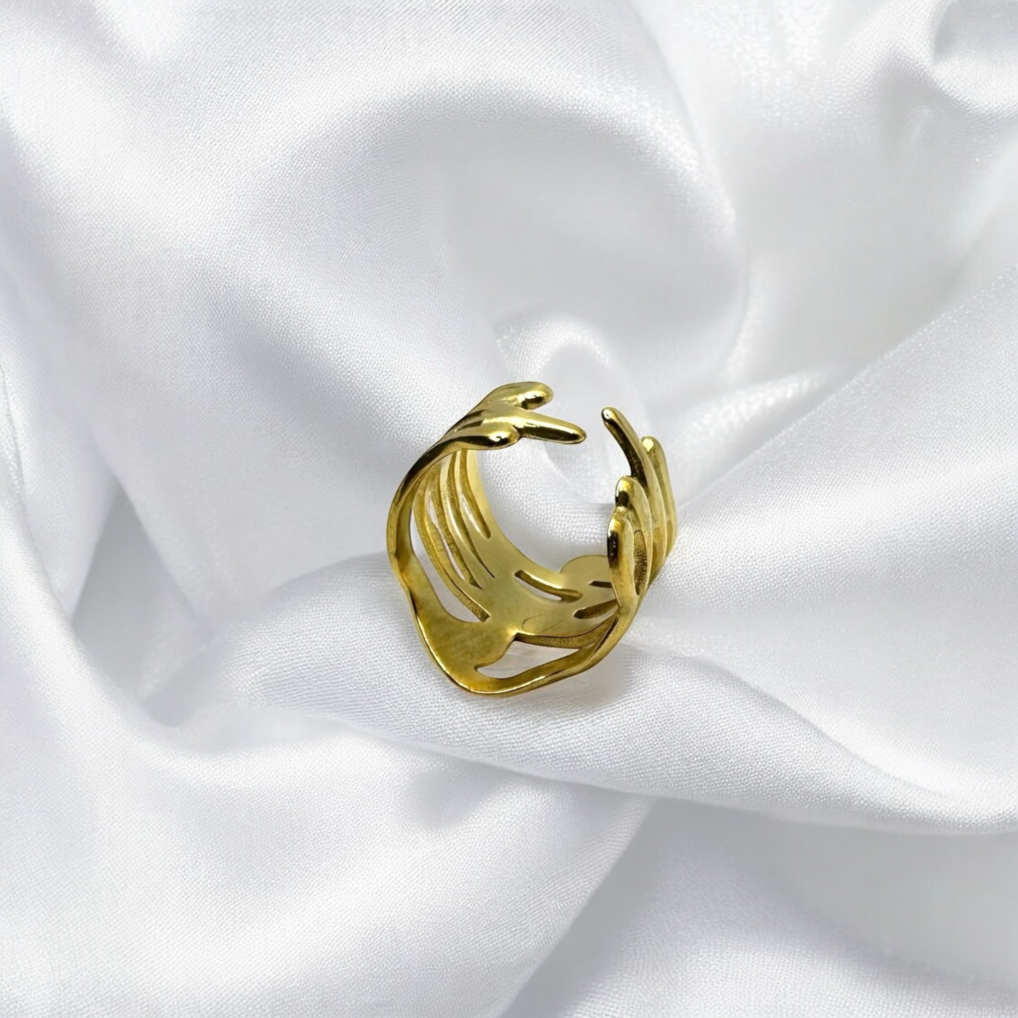 Anello aster gold regolabile Sharifa Crystals